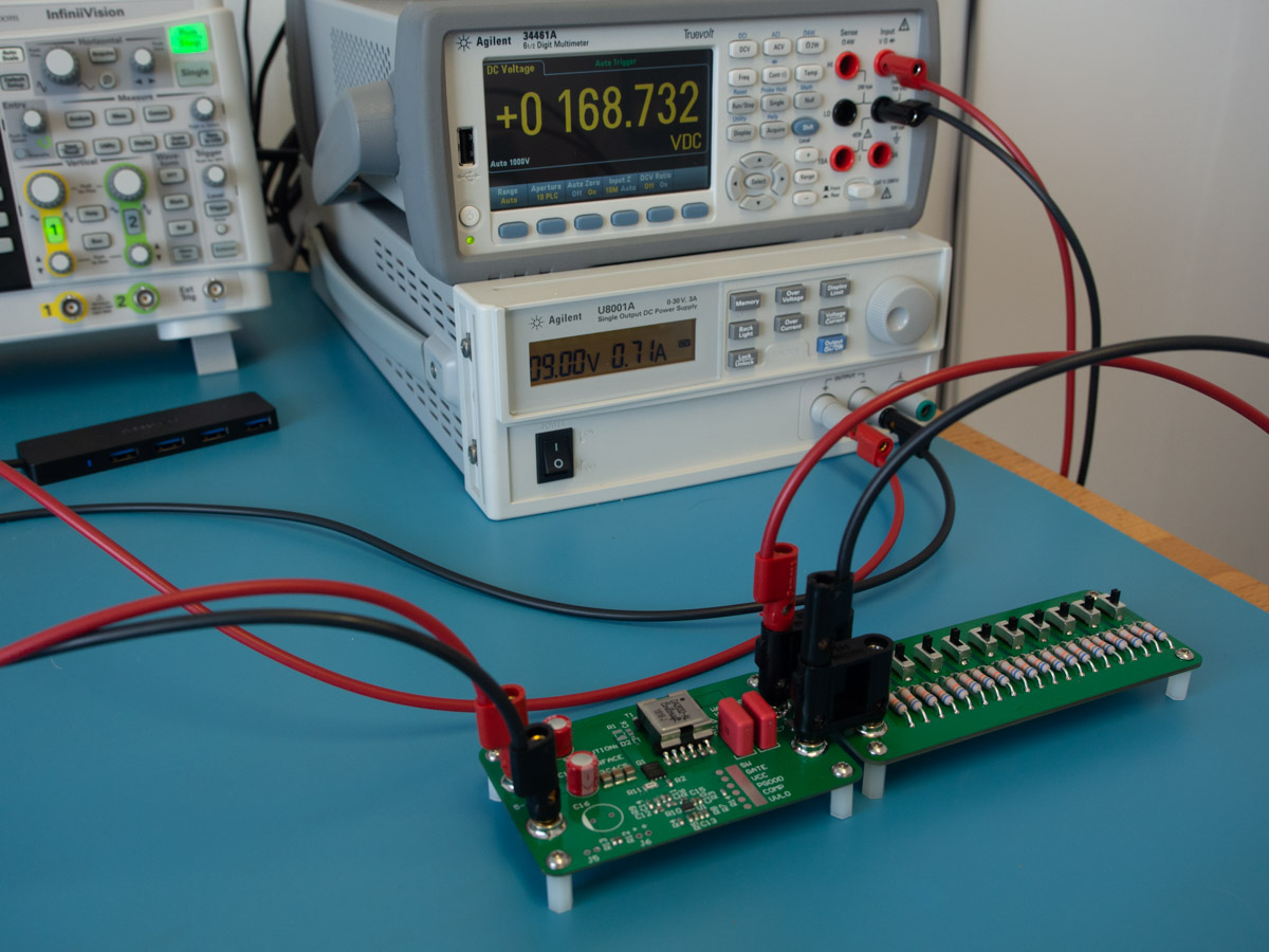 Flyback converter being tested